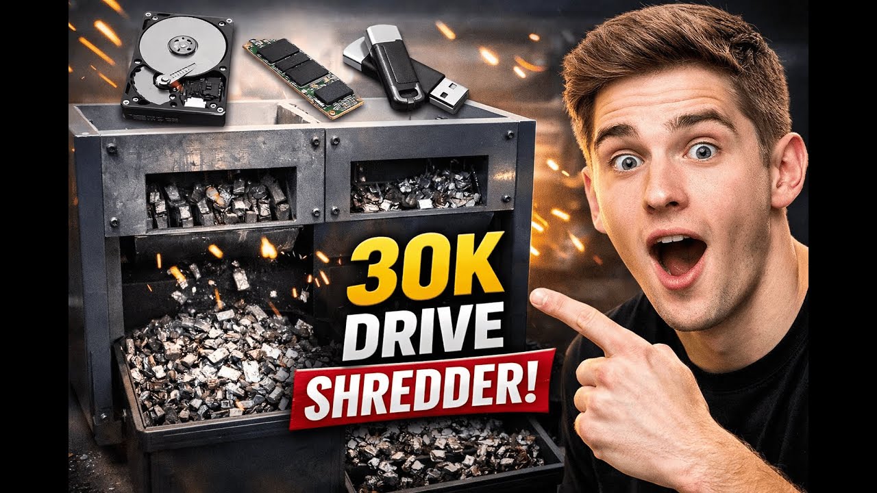 $30,000 Enterprise HDD & SSD Shredding Machine in Action. 