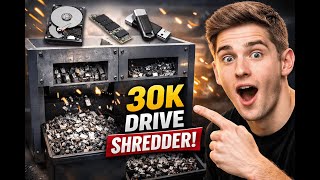 $30,000 Enterprise HDD & SSD Shredding Machine in Action. #tricks #tech