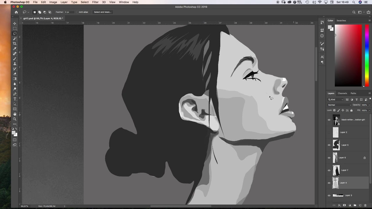 Photoshop character drawing course 5 Values#2 - YouTube