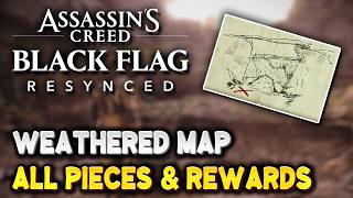 Assassins Creed Black Flag Resynced WEATHERED MAP GUIDE (All Pieces & Rewards)