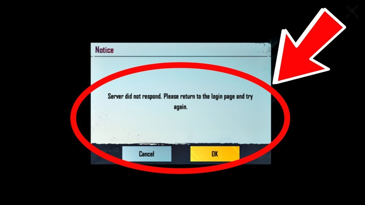 BGMI Server did not respond Please Return to Login Page And Try Again Problem Solve
