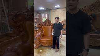 Bộ bàn ghế Hoàng Gia Gỗ Gõ Đỏ Pachy Nguyên Khối - Sang Trọng Từng Đường NÉT #dogogiaphong #banghe