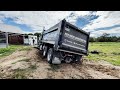 this is how to tip over a fully loaded dump truck