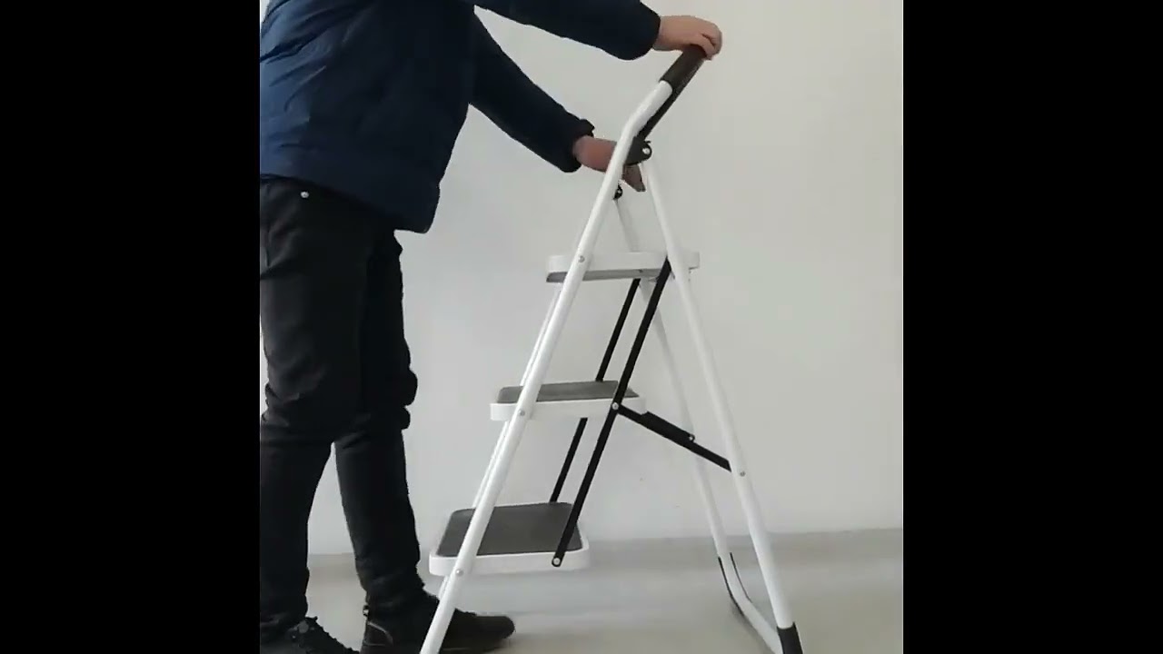 Escalera Acero Tubular 3 Peldaños Heavy Duty 150 KG – Blanca -JZ902-3B