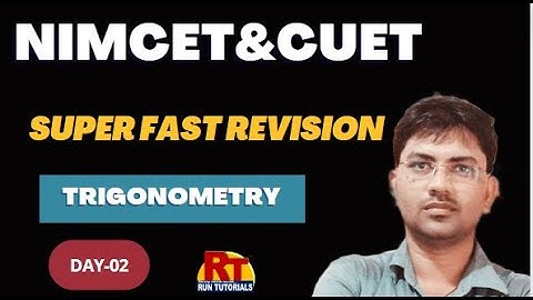 TRIGONOMETRY | Superfast Revision with Short Notes and PYQs | NIMCET & CUET-2023 |DAY-02| RD Sir