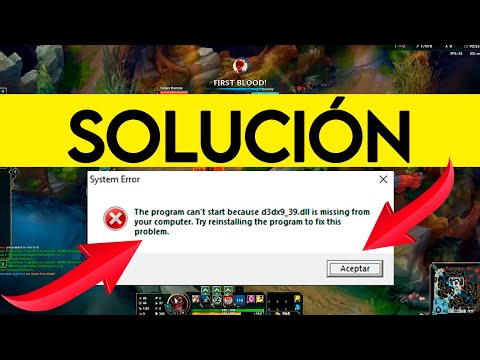 SOLUCION - El Programa no puede iniciarse por que falta d3dx9_39.dll  2021
