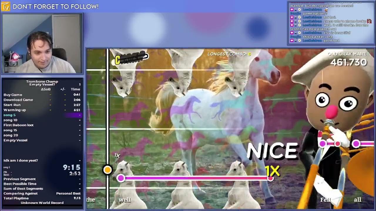 Trombone Champ speedrun Beat Trazom in 35020 YouTube