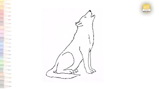 Wolf Howling drawing video | Wolf drawing tutorials | How to draw howling wolf step by step