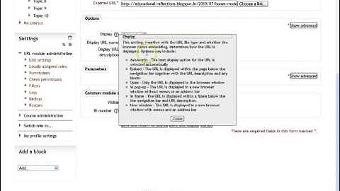 How to create a URL on Moodle 2.4
