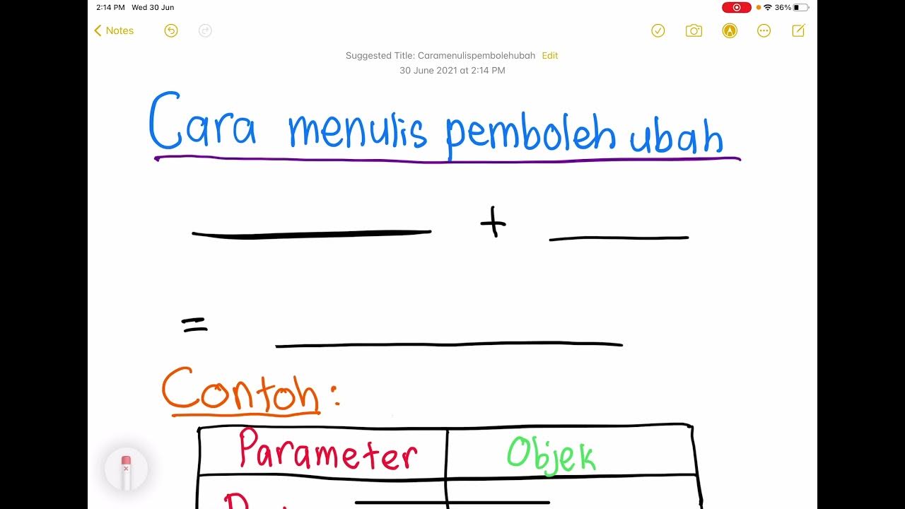 CARA MENULIS PEMBOLEH UBAH - YouTube