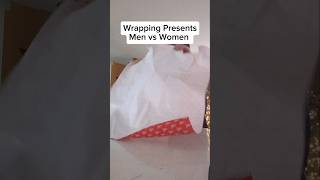Wrapping Presents: Men vs Women #shorts #youtubeshorts #christmas #viralshort #trending #blowup