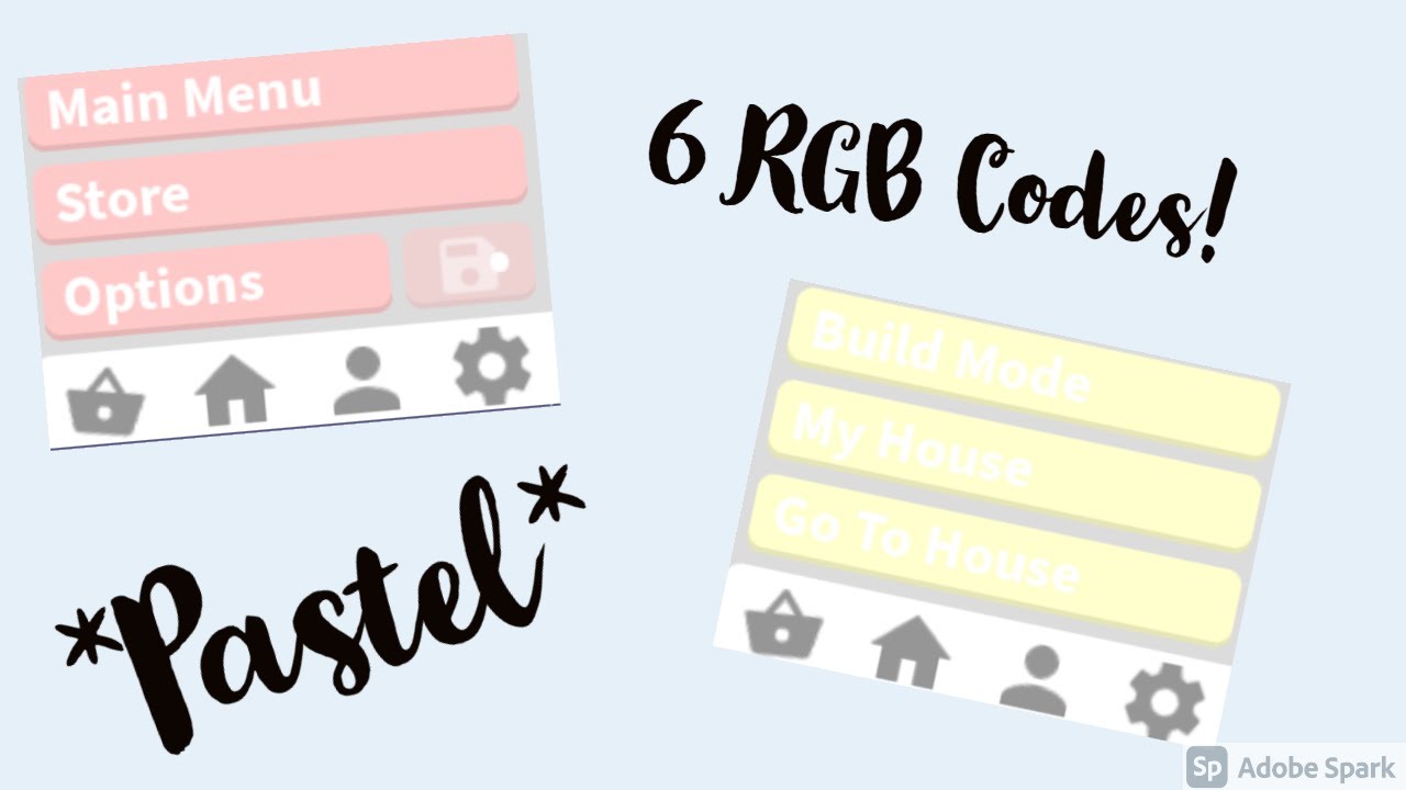 Bloxburg 6 *Pastel* RGB Codes! YouTube