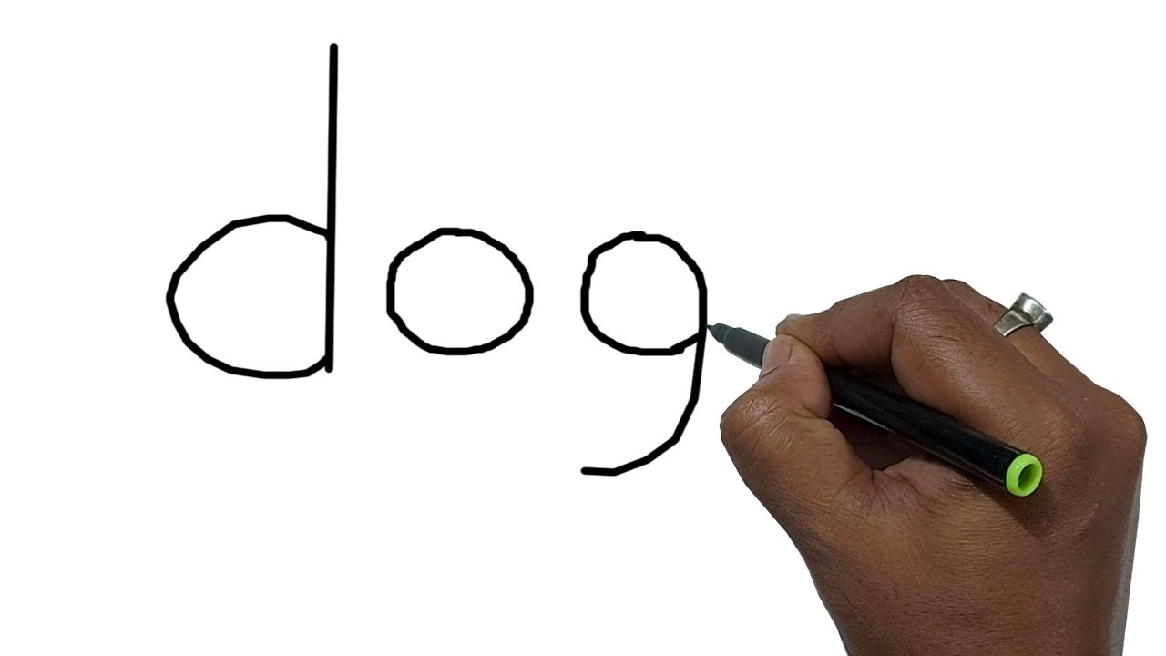 VERY EASY How to Draw from Word DOG How to turn the word dog step by