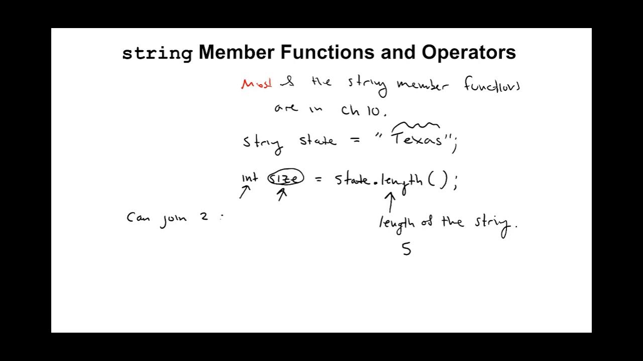 39 - How to use common string member functions in c++ - YouTube