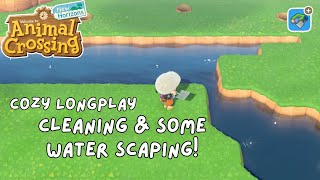 ACNH cozy relaxing long play | Waterscaping! | (no commentary)