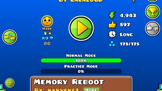 R E B O O T Hard level by EnenzGD 37 Attempts 100% compete daily level Geometry Dash  #geometrydash