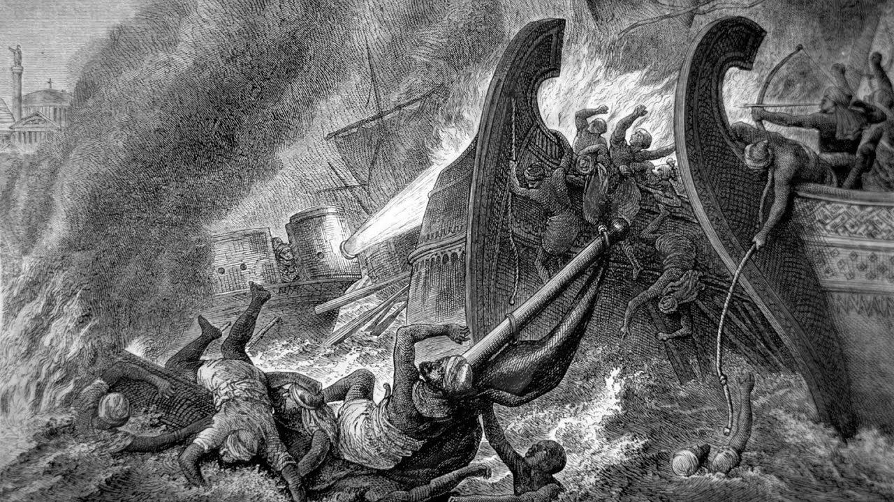 How Byzantine Fire Ships Incinerated the Arab Fleet