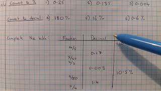 Full Lesson 42 Converting decimals and Percentages Update
