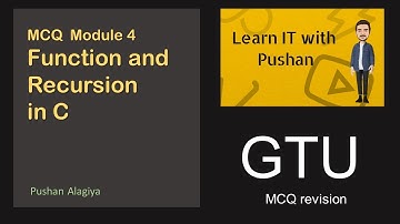 Function and Recursion in C Revision | MCQ | GTU | GTU MCQ |  parameters |  parameter passing