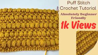 🌸 Super Easy Puff Stitch Crochet Pattern | Perfect for Beginners