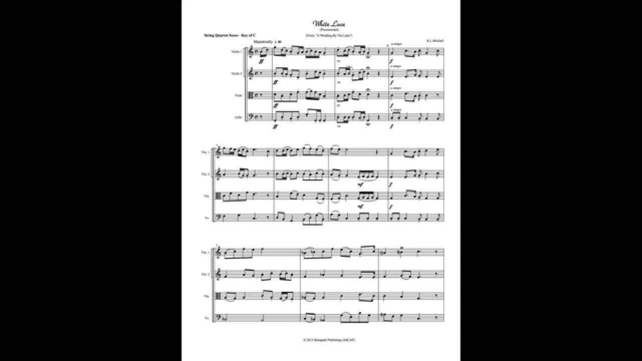 White Lace (Processional) String Quartet Sheet Music Wedding
