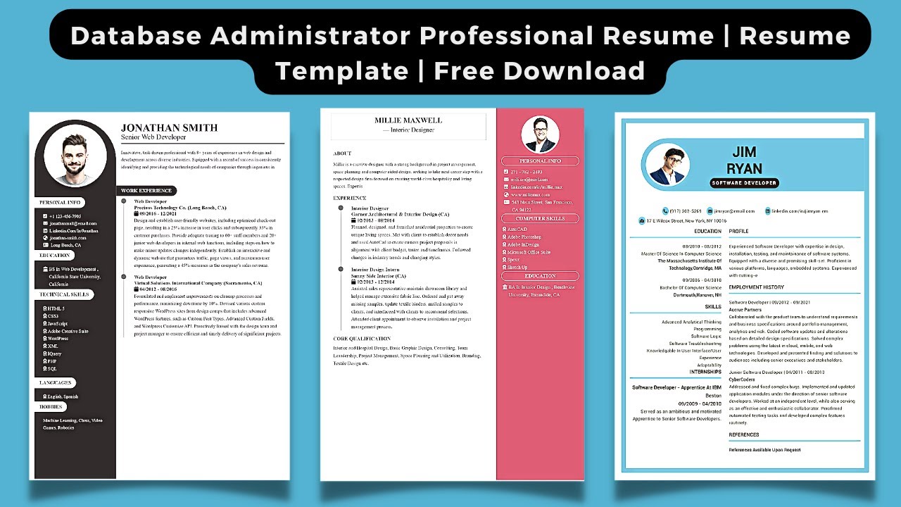 Database Administrator Professional Resume | Free Resumes Builder - YouTube