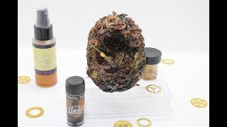 Mixed Media steampunk style egg with Lindy's Gang