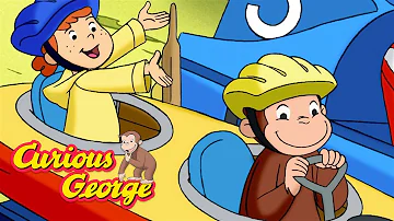 George drives a race car 🐵 Curious George 🐵 Kids Cartoon