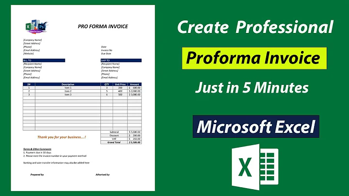 How to Make a Professional Invoice in Excel | Proforma Invoice