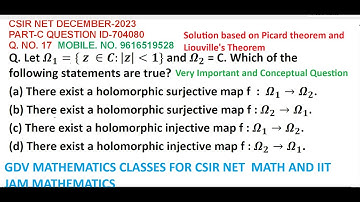 CSIR NET DECEMBER 2023 COMPLEX ANALYSIS SOLUTIONQ. ID 704080| BASED ON PICARD AND LIOUVILLES THEOREM