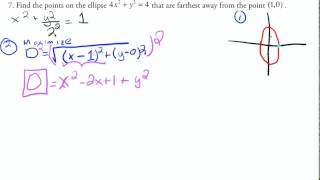 Derivative Applications - Optimizing Distance on Ellipse