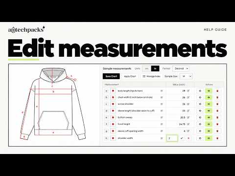 Add and edit tech pack measurements