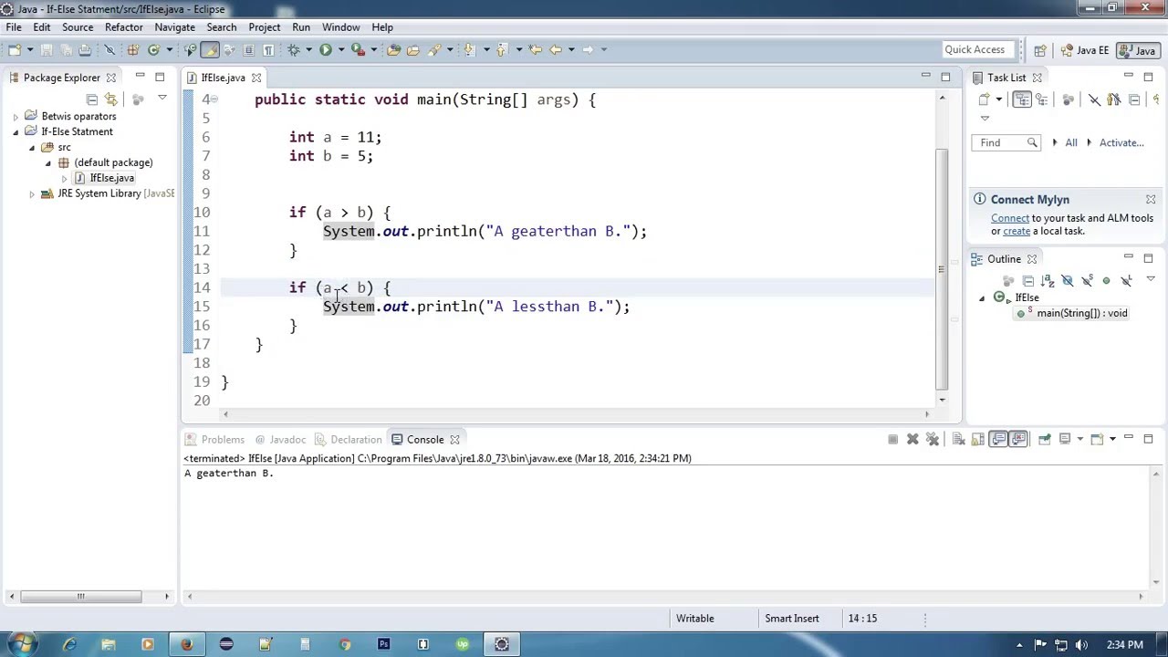 java if else statement 2016 in eclipse - YouTube
