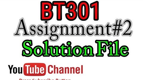 BT301 Assignment Solution with Word file