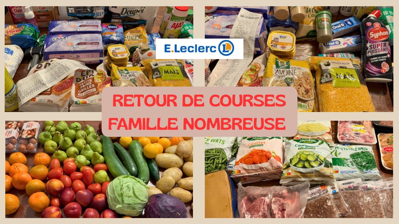 Retour de courses à Leclerc - famille nombreuse 