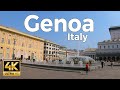 Genoa, Italy Walking Tour (4k Ultra HD 60fps) – With Captions