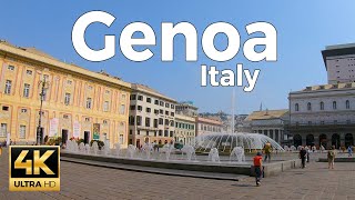 Genoa, Italy Walking Tour (4k Ultra HD 60fps) – With Captions