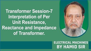 Transformer Session-7 Interpretation of Per Unit Resistance, Reactance and Impedance of Transformer.