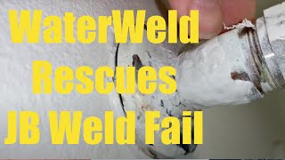 diy waterweld rescues jb weld copper water heater piping leak repair fail [waterweld rescues jbweld]