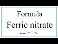 Ferric Nitrate and Oxidation States