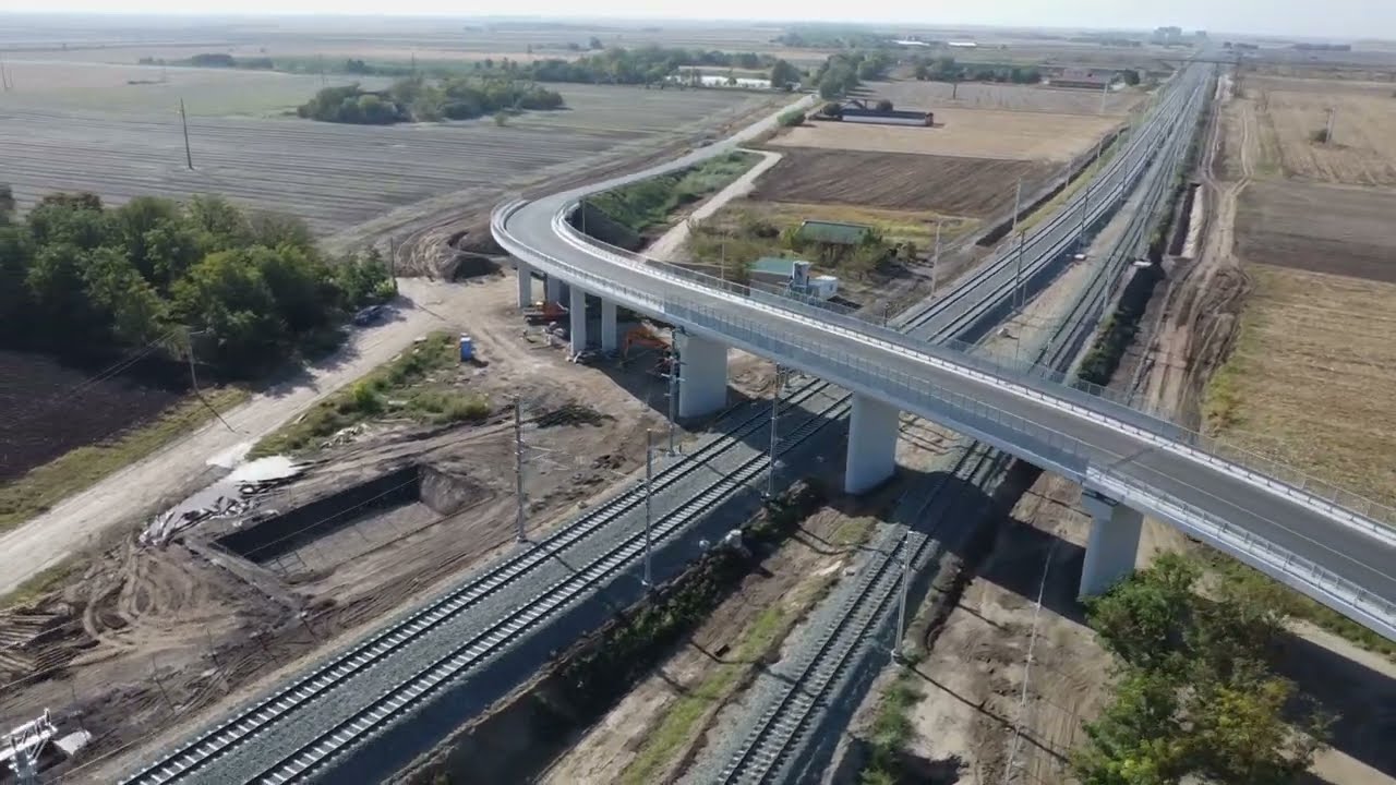 Snimak iz vazduha: Izgradnja brze pruge u Subotici (21.09.2024.)