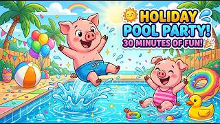 Peppa & George's Holiday Pool Party 💦 | 30 Minutes of Fun Kids Songs, Rhymes & Summer Adventure! screenshot 2