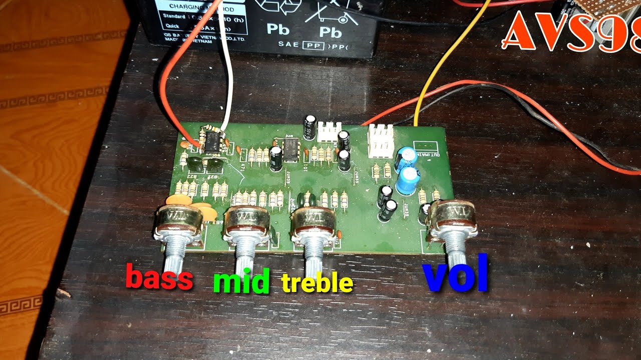 mạch chỉnh bass trep nguồn đơn