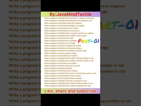 Most frequent asked coding Questions |#coding |#javamindtechie