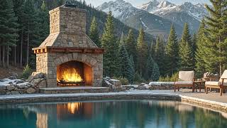 Tranquil Waterside Vibes: Smooth Jazz Music & Cozy Bonfire Atmosphere