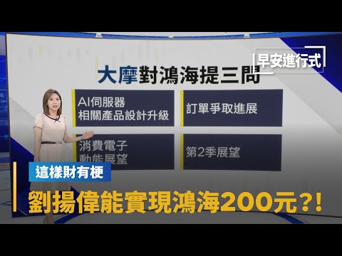 【這樣財有梗】郭台銘曾喊鴻海200元 劉揚偉任內能實現？！｜早安進行式 #鏡新聞