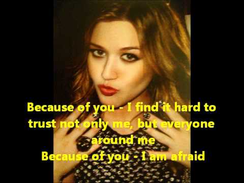 Kelly Clarkson because of you LYRICS