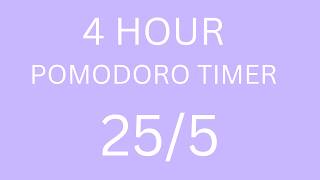 25 / 5 Pomodoro Timer - 4 hours study || No music - Study timer screenshot 5