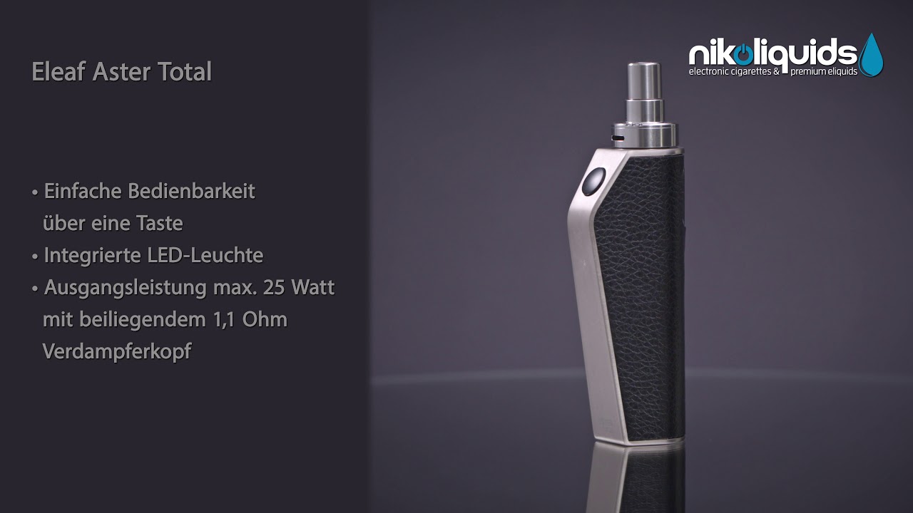aster e zigarette Eleaf Aster Total Starterkit // Videodatenblatt