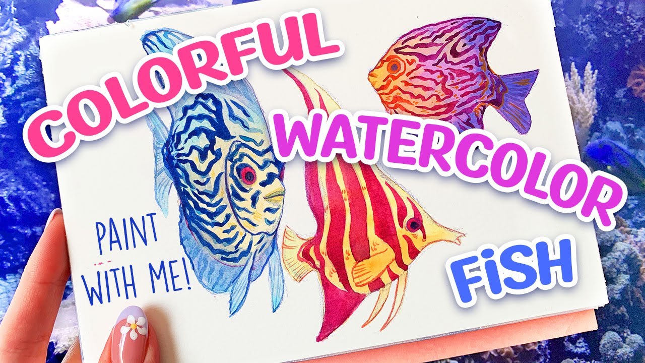 🐠 PAINT WITH ME: Easy Watercolor For Beginners 🐠  Colorful Tropical Fish  for Mermay!